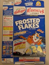 Kellogg's Frosted Flakes Supercharged Jeff Gordon Empty Cereal Box Flat - NASCAR