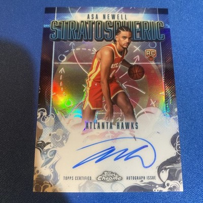 2025-2026 Topps Chrome Asa Newell Stratospheric Refractor Auto On Card   Hawks