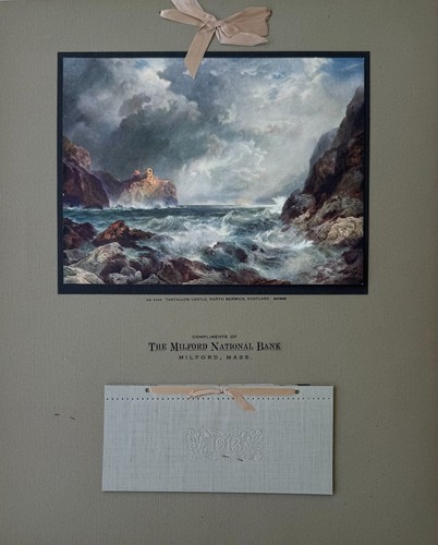 1913 Tantallon Castle Scotland Calendar Milford National Bank Thomas Moran