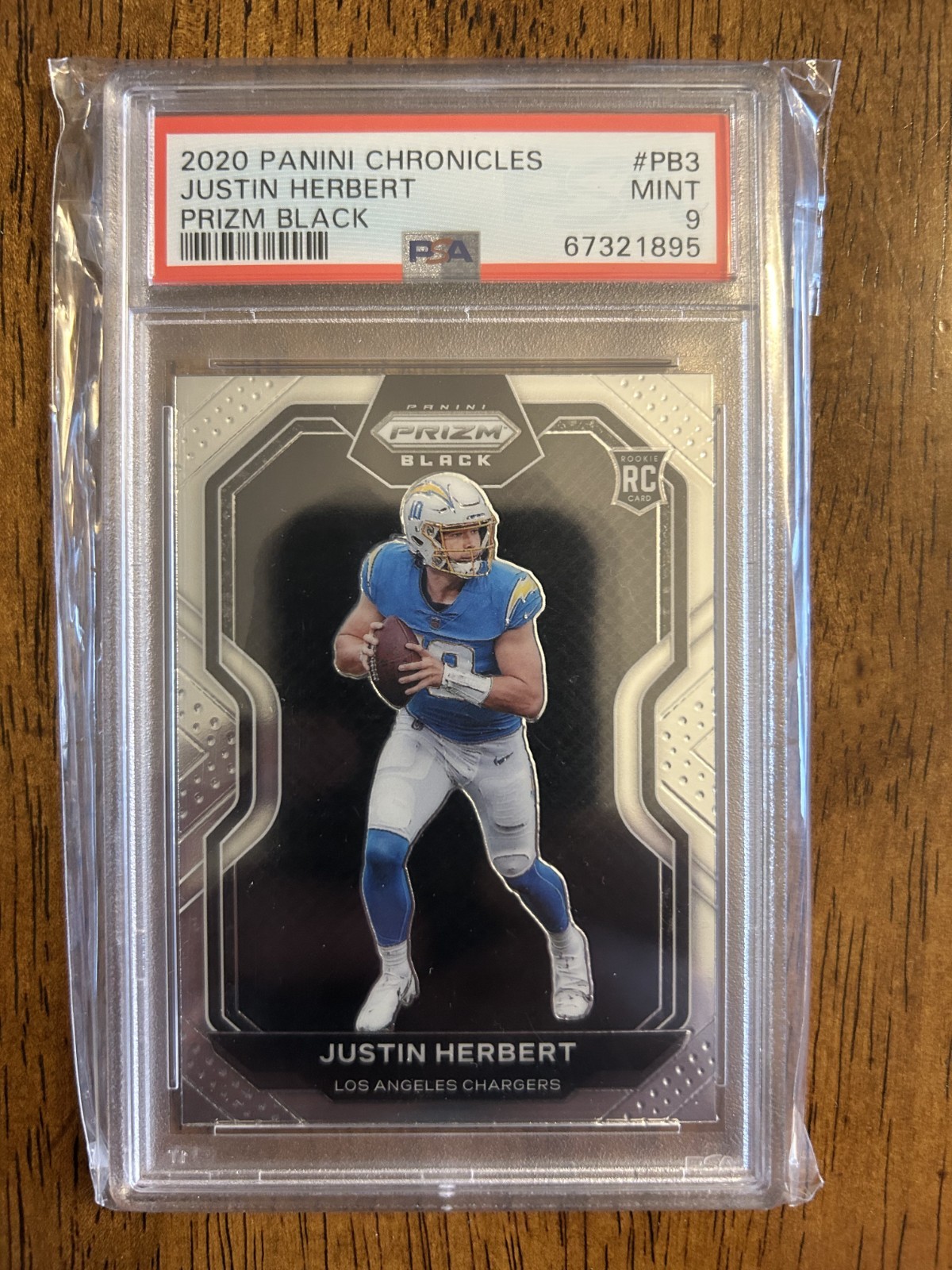 2020 Panini Chronicles Justin Herbert Prizm Black Silver #PB3 Chargers PSA 9