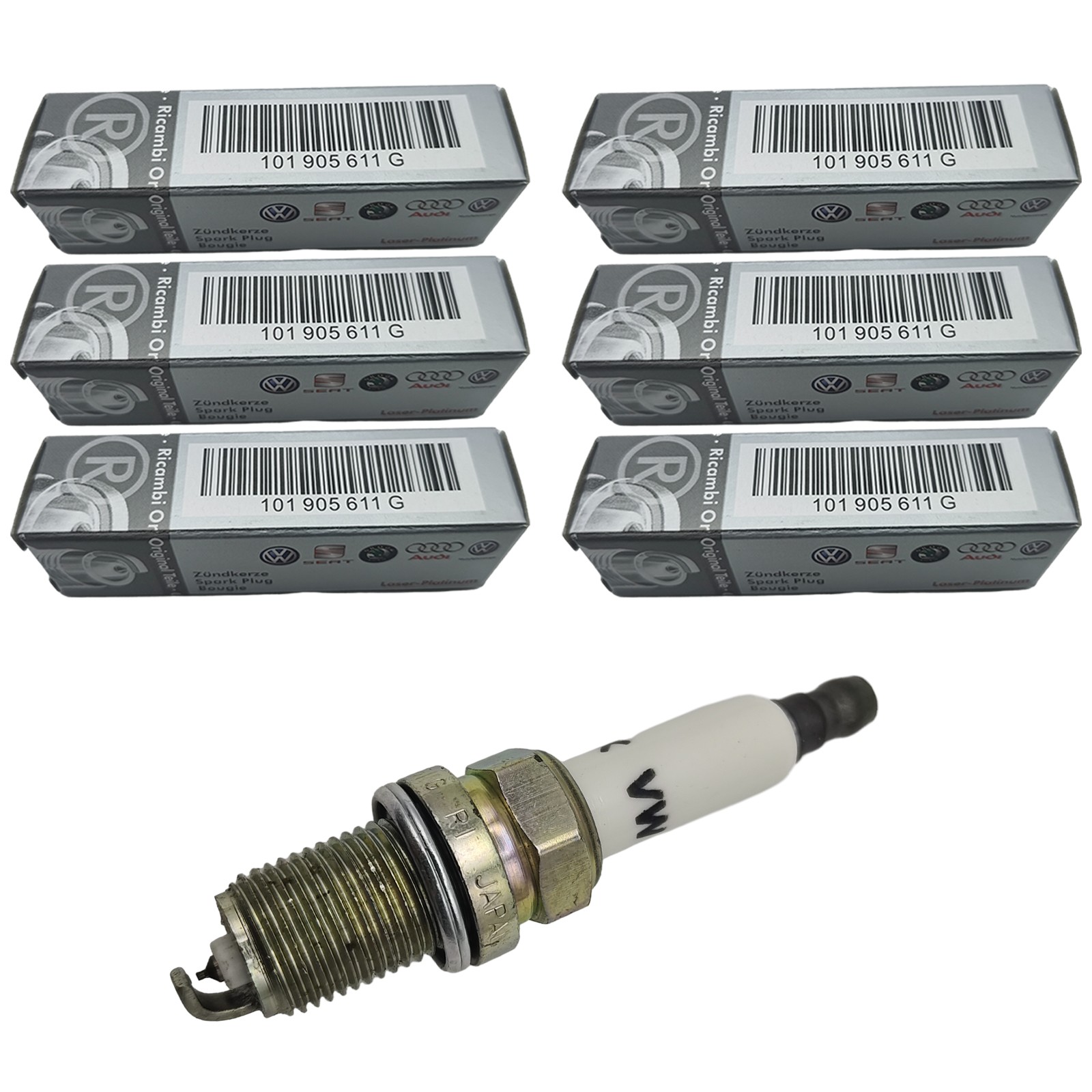 6Pcs Spark Plugs - 101905611G Fits For 12-17 Audi Q7 A8 A6 S5 Quattro 3.0