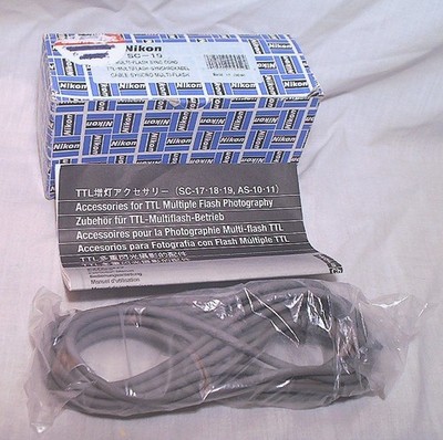 NIKON SC-19 FLASH SYNC CORD - UNUSED IN ORIGINAL BOX W/ INSTRUCTION SHEET