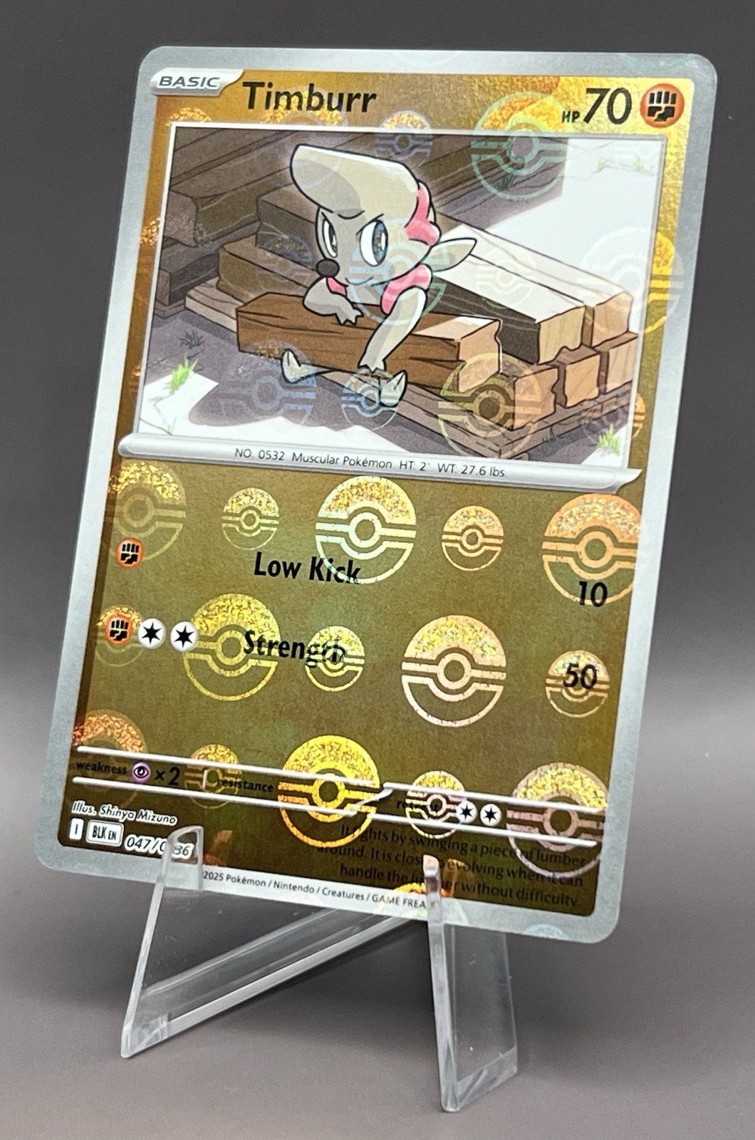 047/086 Timburr - SV Black Bolt - Pokeball Reverse Holo NM Pokemon