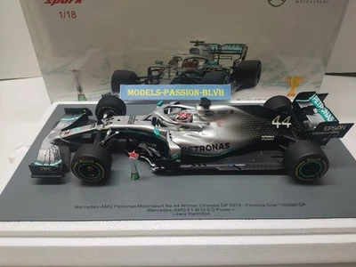 Mercedes W10 Hamilton Chinese GP 2019 1000th GP WC 1/18 Spark - Photo 1/4