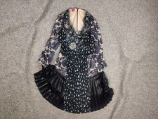 Save The Queen Mid-length dress combined fabric long lace sleeve