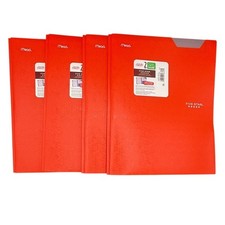 LOT of 4 Five Star Plastic Folder with Prongs 2 Pockets RED - FAST SHIP