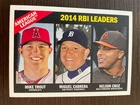 Mike Trout 2015 Topps Heritage RBI Leaders baseball card #220
