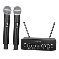 UHF Wireless Microphone System Karaoke Microphone Wireless Mic Cordless BX9-S