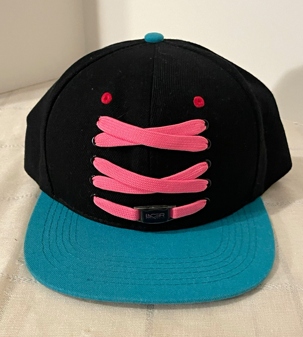 Lacer Headware “South Reach 2”Snapback Hat Adjustable One Size Black Blue Pink