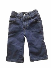 Vintage Toddler Jeans Mambro 12 Months Jet Set Snap Blue Pants Yellow Stitch
