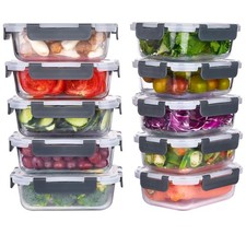 10 Pack 22 oz Glass Meal Prep Containers, Glass Food Storage Containers with ...