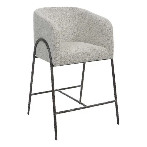 Uttermost Jacobsen 27" Contemporary Steel and Fabric Counter Stool in Gray - Picture 1 of 7