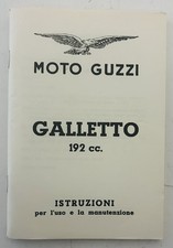 LIBRETTO ISTRUZIONI - MANUALE USO E MANUTENZIONE MOTO GUZZI GALLETTO 192cc