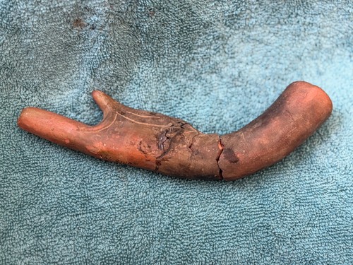 Pipa in argilla manufatto boscoso con lucertola circa 1800? adesivo collezione dice Ohio - Foto 2 di 12