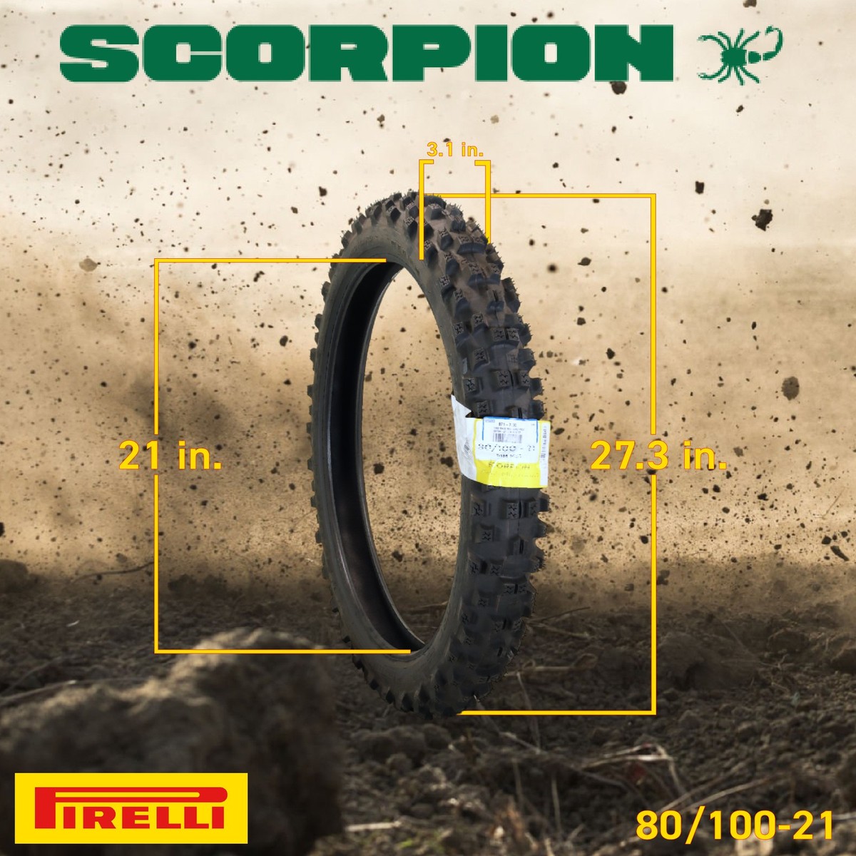 Pirelli Scorpion MX 32 Mid Hard 80/110-21 Front Dirt Bike Tire