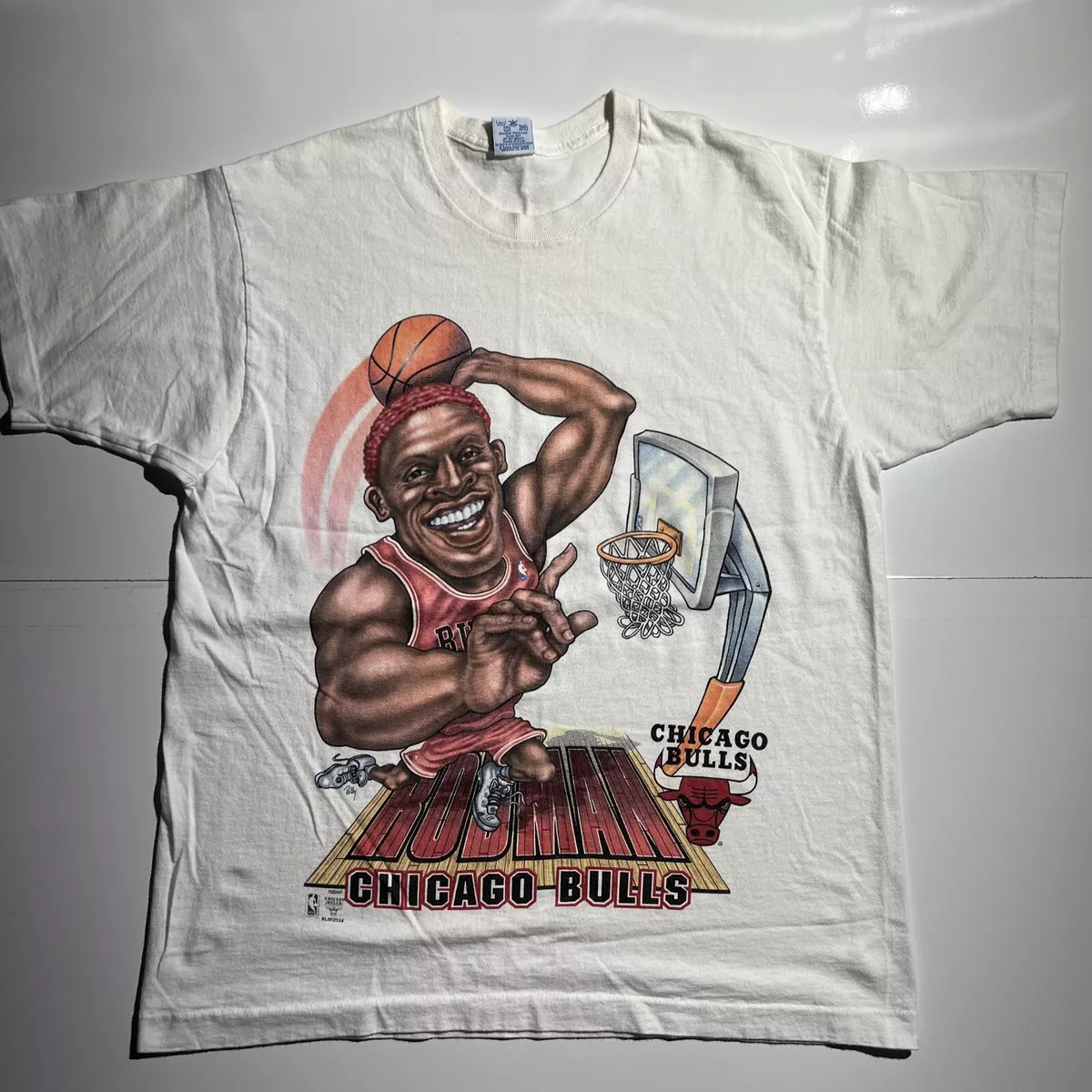 Vintage Dennis Rodman Caricature Bulls shirt L Salem Sportswear