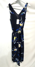 A New Day Sleeveless Midi Dress Spring Summer Blue Floral Tropical NEW M
