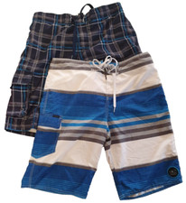 Lot of 2 Mens Swim Trunks with Pockets, Blue,Mesh Lining 32, Medium, OP, O'Neill