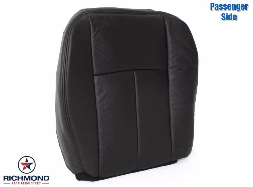 GMC Envoy XL XUV 2005-2009 - Cubierta de asiento de cuero inferior lateral del pasajero negra Foto 3 de 4