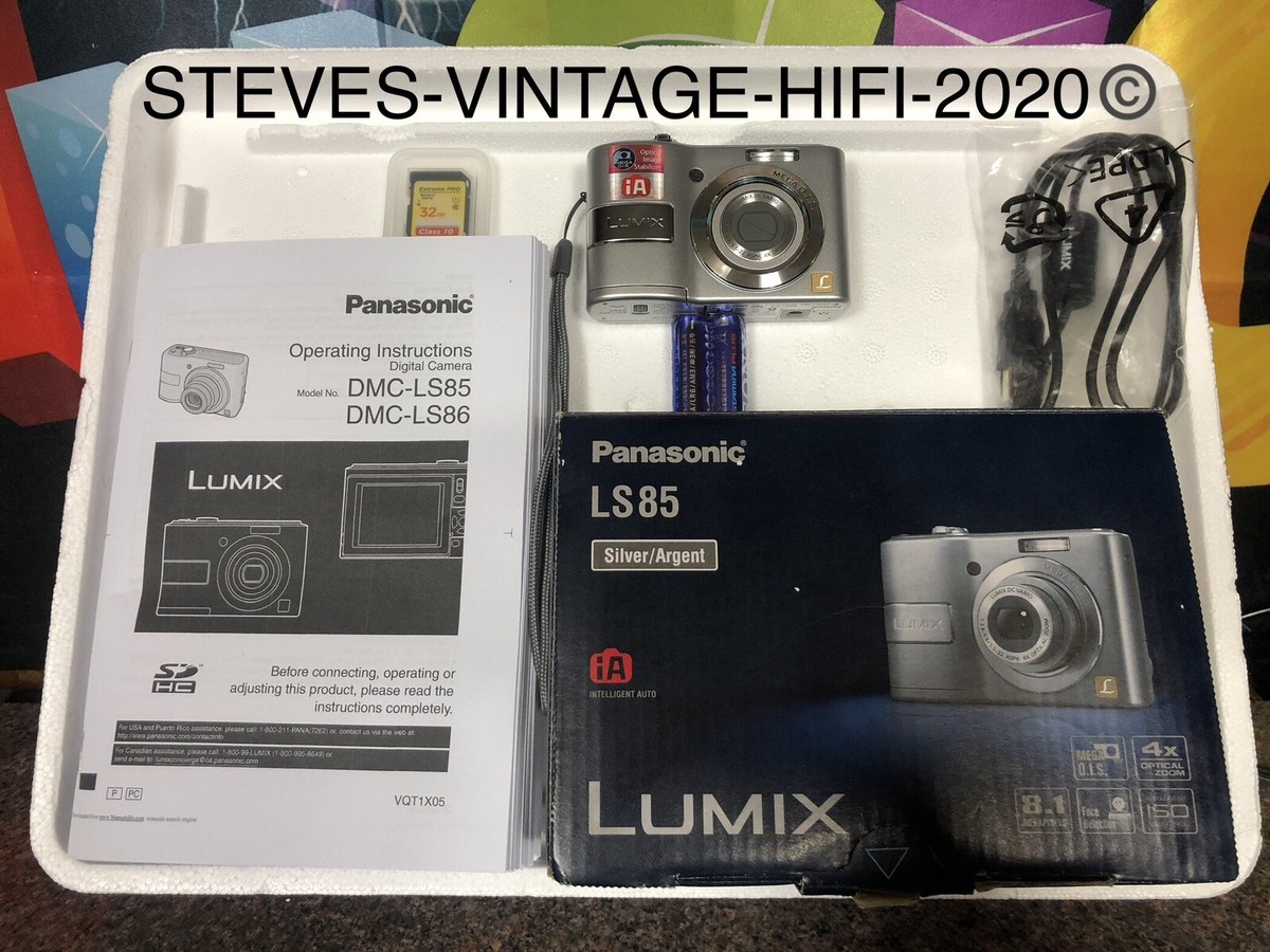 Panasonic LUMIX DMC-LS85 Digital Camera - Silver MINT Boxed + 32GB