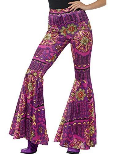 Psychedelic Pants - 60's-70's - Flared - Pink Floral - Adult - 2