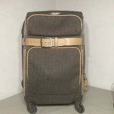 Samsonite Black Label Lthr / Herringbone Spinner Rolling Bag Luggage 20”x15”x10”