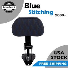 Blue Stitching Raptor Adjustable Driver Rider Backrest Pad Mounting Fits 2009+