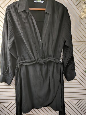 black button down dress zara Zara | Dresses | Zara Black Satin Shirt Dress Nwt