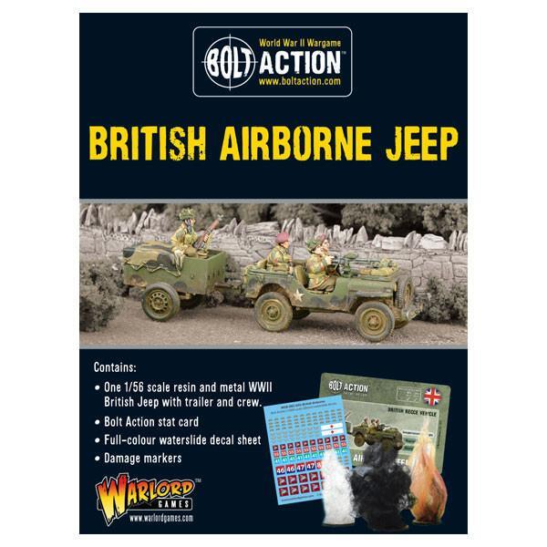 British Airborne Jeep & Trailer Bolt Action Ww2 Warlord Games Table