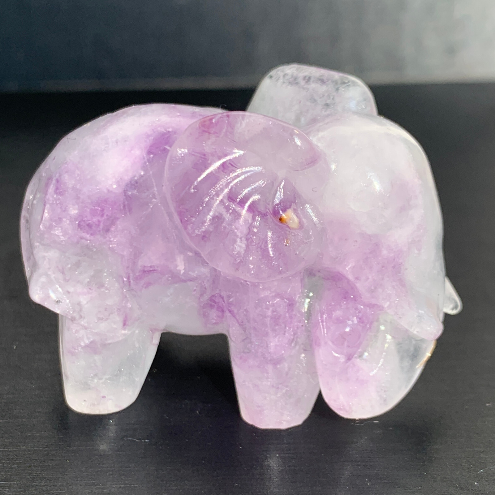 Natural Fluorite Quartz Carved Elephant Skull Crystal for Reiki Healing Energy