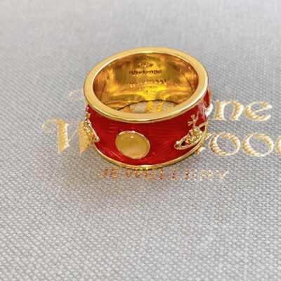 Vivienne Westwood Ring, Size M - Authentic Designer Jewelry Red