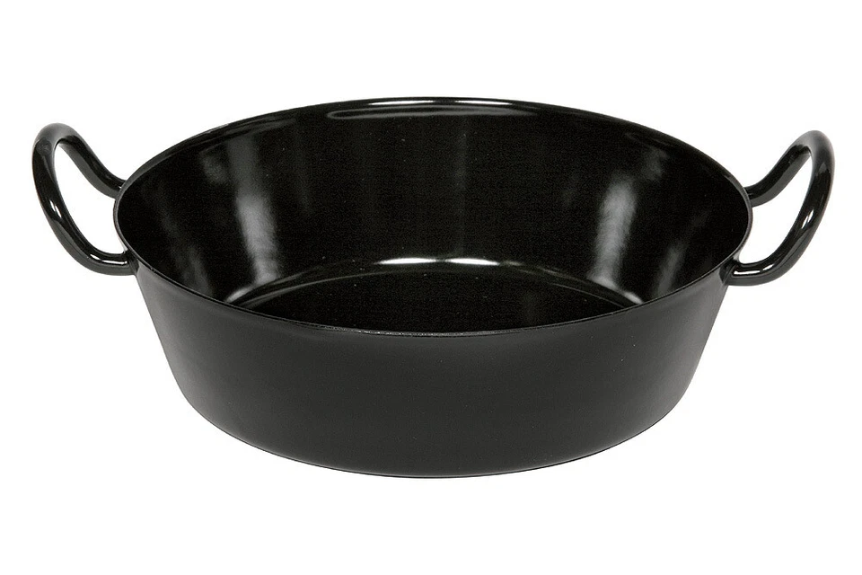 Riess Schnitzelpfanne Emaille Schwarz 30cm