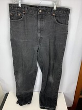 Levis 550 Relaxed Fit Black Jeans Mens Size 42x32 USA Made Tapered Leg
