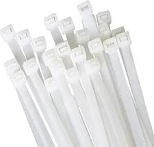 White Zip Ties 18 Inch Large Cable Ties Wraps100 Pcs/Pack Outdoor Use Long Plast