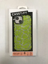 CASETiFY Impact Case for MagSafe for Apple iPhone 15 - Acid Smiles Neon Green