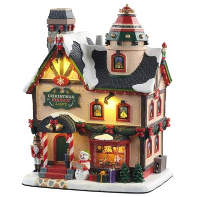 Lemax 2021 Christmas Supply Loft Caddington #15741 Santa Toy Gift Smoke Chimney