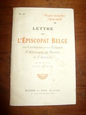 LETTRE L'EPISCOPAT BELGE PAGES ACTUELLES 1914 1916 BLOUD GAY 1 GUERRE MONDIALE