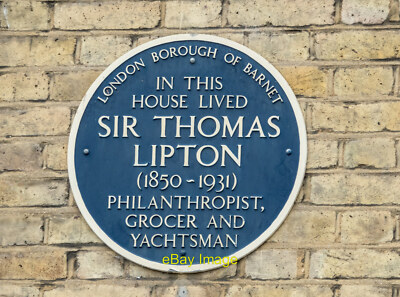 Photo 6x4 Blue Plaque Thomas Lipton House Chase Side Southgate London N14 c2016