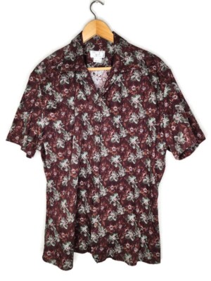 Anto Beverly Hills Brown Floral Printed Short Sleeve Shirt Size XL | eBay