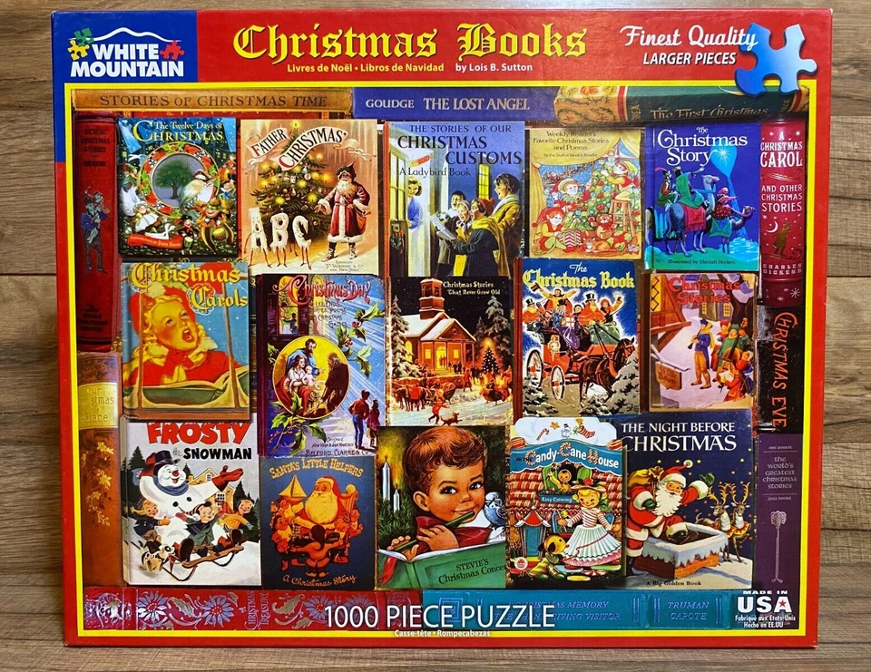 LOTE / 8 - PUZZLES DE MONTAÑA BLANCOS - 1000 PIEZAS - LIBROS DE SELLOS DE PUEBLO DE NAVIDAD Foto 4 de 4
