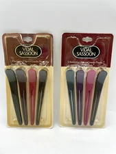 8 Vintage Vidal Sassoon Sectioning Clips 90’s NOS Black Green Purple Pink Bs257