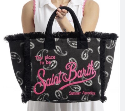 MC2 SAINT BARTH TASCHE Vanity schwarz Paisley GROSS nicht auffindbar ECHT
