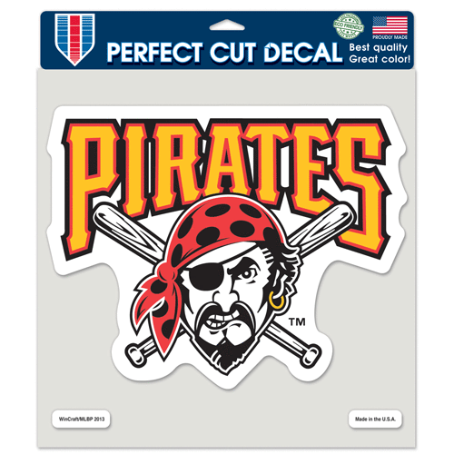 PITTSBURGH PIRATES JOLLY ROGER LOGO CUT DECAL 8"X8" PERFECT FOR WINDOWS CORNHOLE - Picture 1 of 1