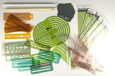 BEROL RapiDesign Staedtler Drafting 47 pcs. Vtg. Templates Rules Triangles D627