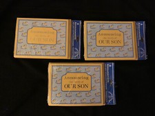 Birth Baby Boy Announcements Cards Vintage 1970's - Lot of 3 Packs 24 Total