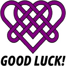 30 Custom Purple Good Luck Heart Personalized Address Labels