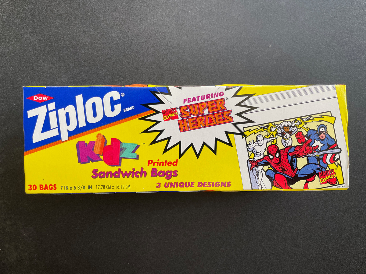 店舗用品 hoopu Marvel Super Heroes Ziploc Bags 1996 NEW Unopened Box Wolverine
