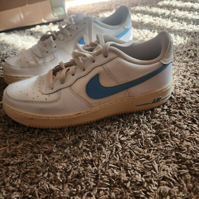 Nike AF White University Blue AV6252 Shoes Size Youth Lightly Used 