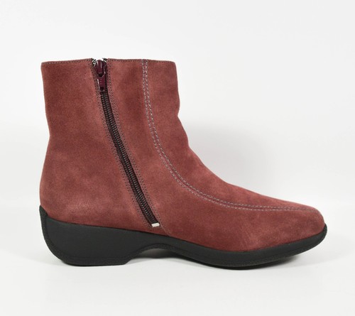 Clarks 2009 Ashlyn Borgoña Gamuza Cuero Cremallera Botines Talla 8.5M - Imagen 5 de 8