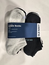 New Old Navy Kids Unisex Ankle Socks 6-Pack Size Large Black Gray New 3Y-5Y
